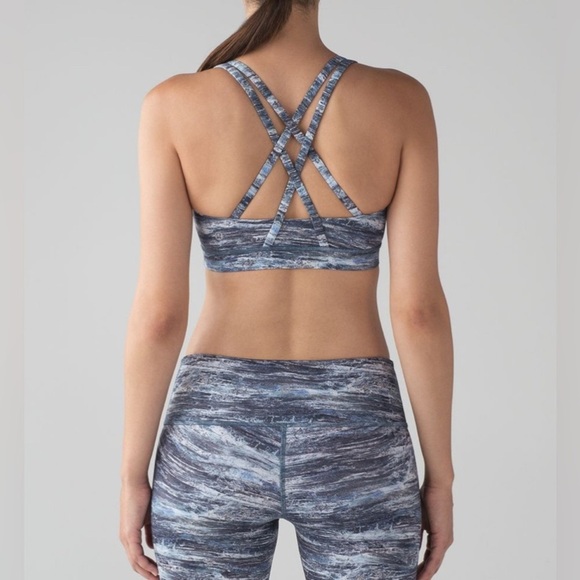 Lululemon Energy Bra Aerial Drift Multi Black/ Size 8 - Picture 2 of 8